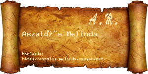 Aszalós Melinda névjegykártya